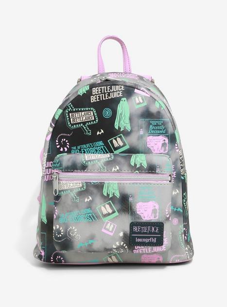 hot topic beetlejuice mini wing backpack by Loungefly Have some fun with your spooky style this season with this bag Beetlejuice Recently Deceased Handbook Bat