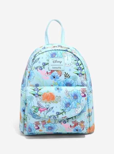 Loungefly Disney Cinderella Floral Mini Backpack - Aqua, Pink Disney Cinderella Pink Flowers Loungefly Mini Backpack NWT  main image 2