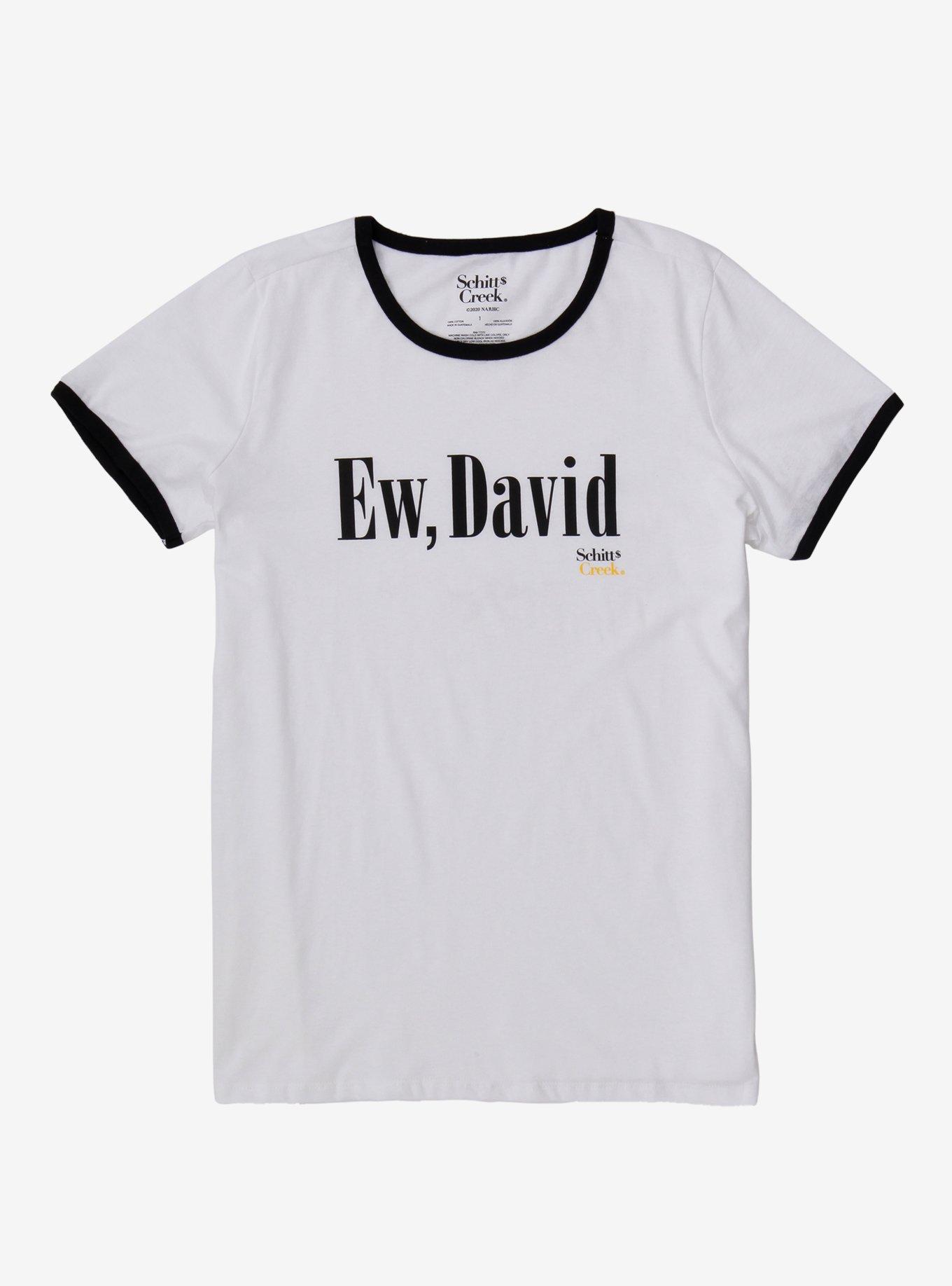 Schitt's Creek Ew, David Girls Ringer T-Shirt Plus Size, BLACK, hi-res