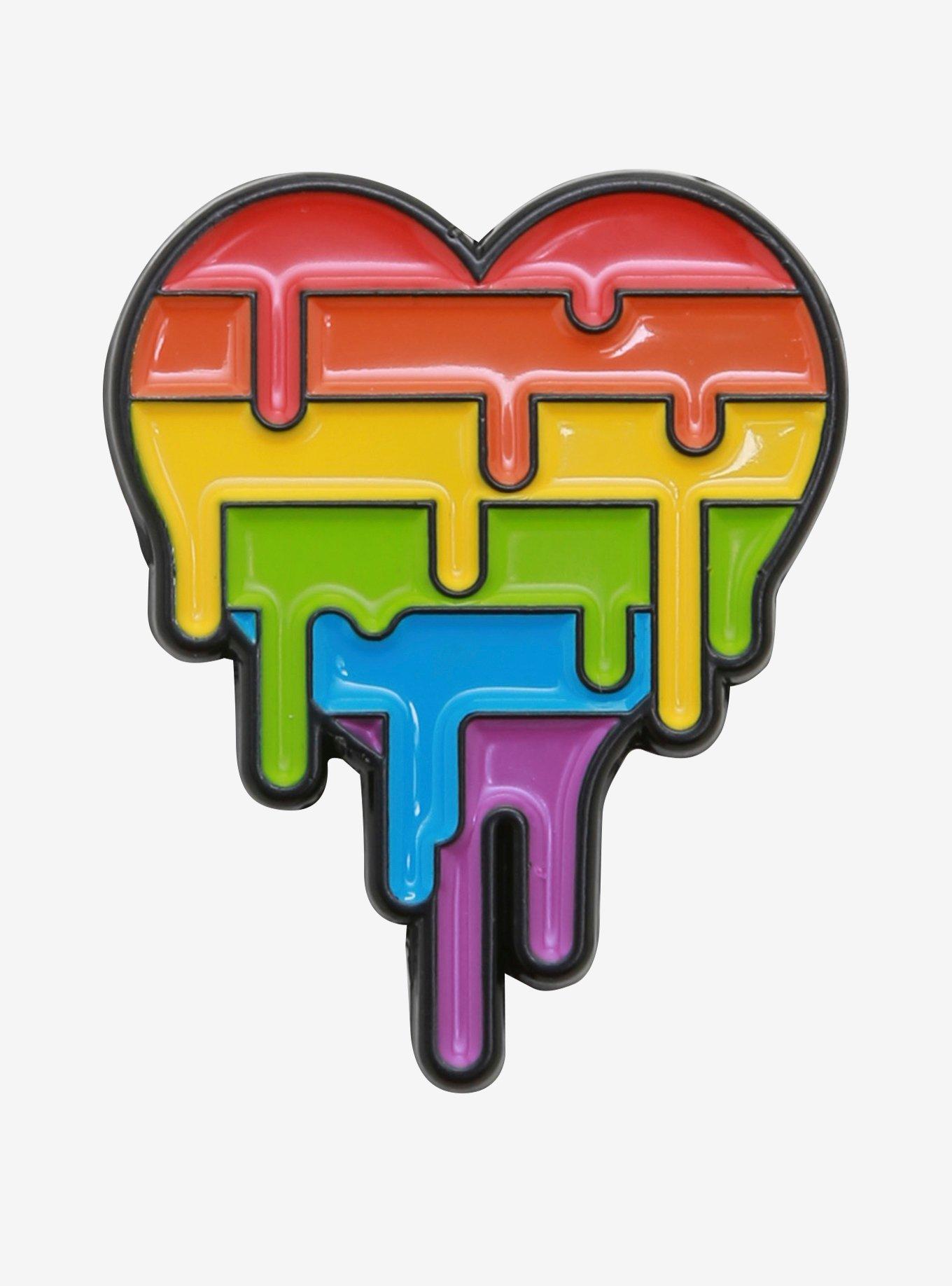 Rainbow Heart Drip Enamel Pin