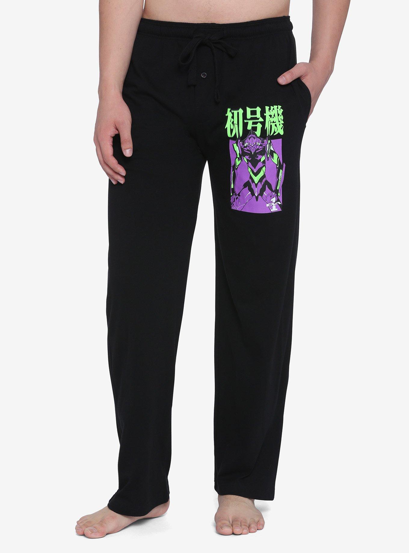 Neon Genesis Evangelion EVA Unit-01 Pajama Pants, BLACK, hi-res