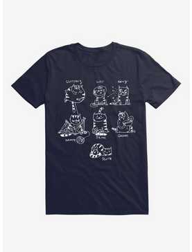 7 Sins Cat Navy Blue T-Shirt, , hi-res
