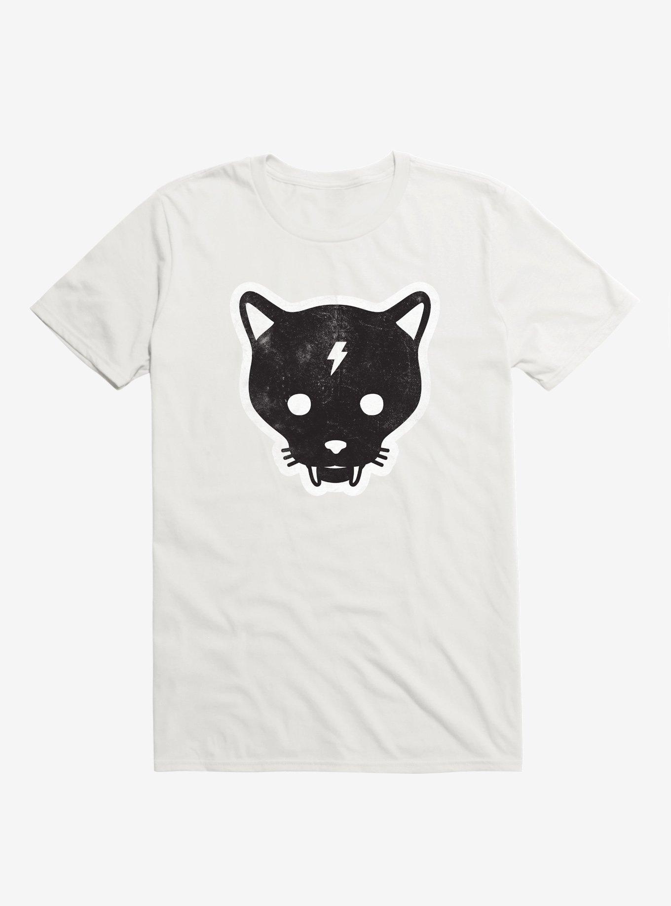 Gato Negro Cat White T-Shirt, , hi-res