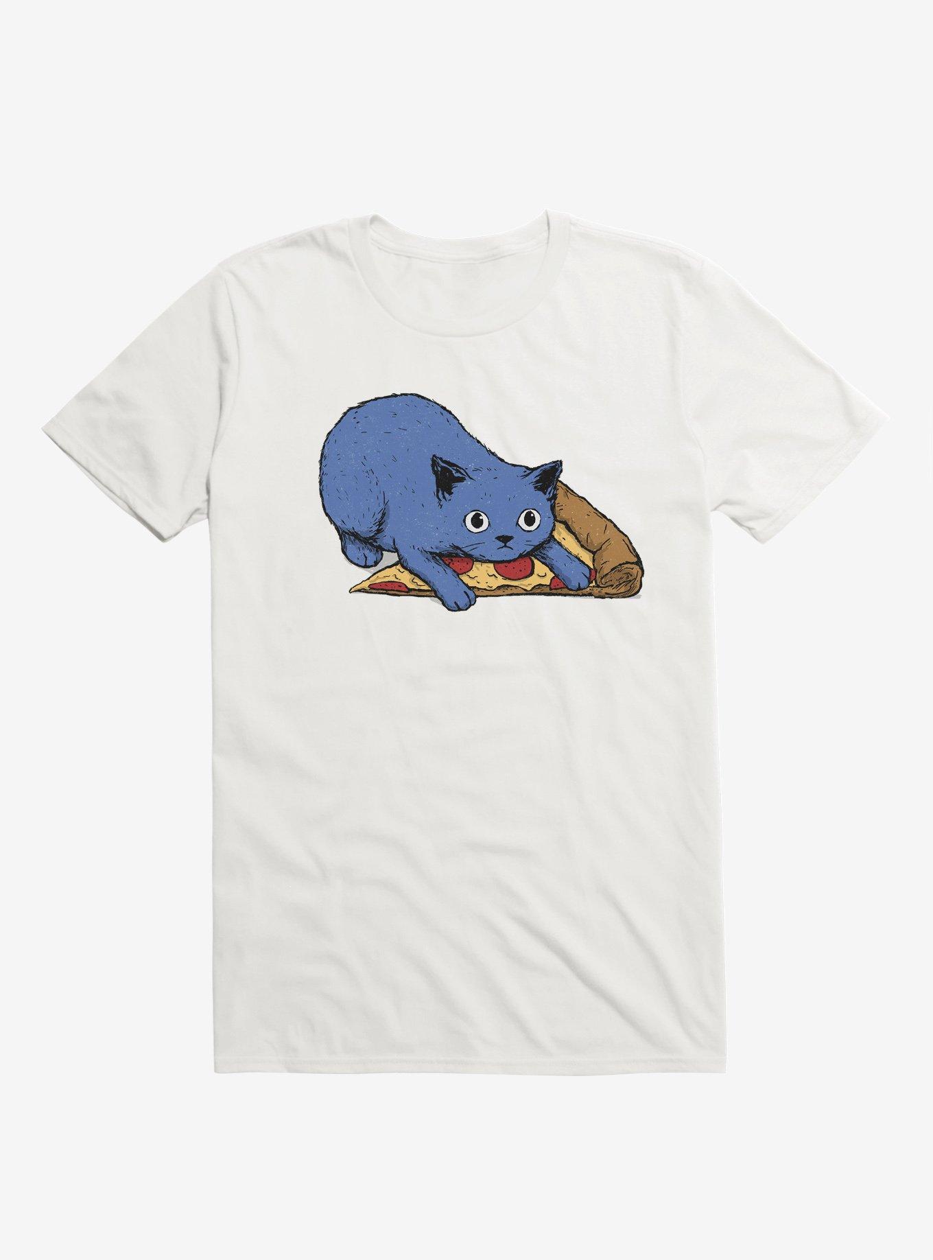 Get Your Own Pizza, Human! Cat White T-Shirt
