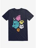 Animals With Eyepatches! Yes! Cat Dog Horse Navy Blue T-Shirt, NAVY, hi-res