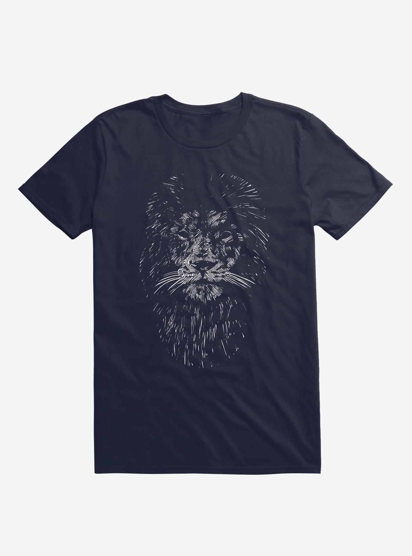 Black Lion Navy Blue T-Shirt, , hi-res
