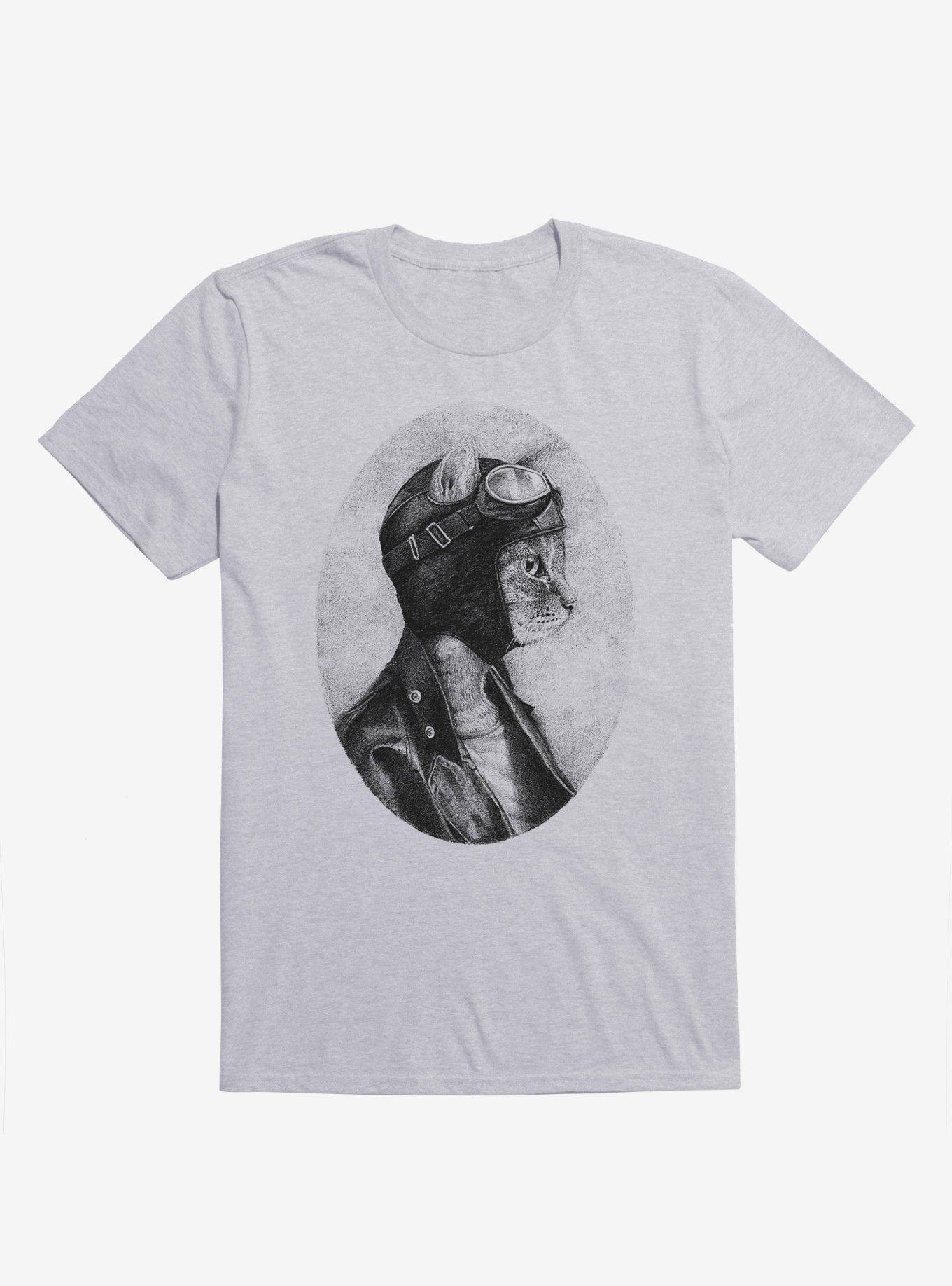 Brave Cat Pilot Sport Grey T-Shirt, , hi-res