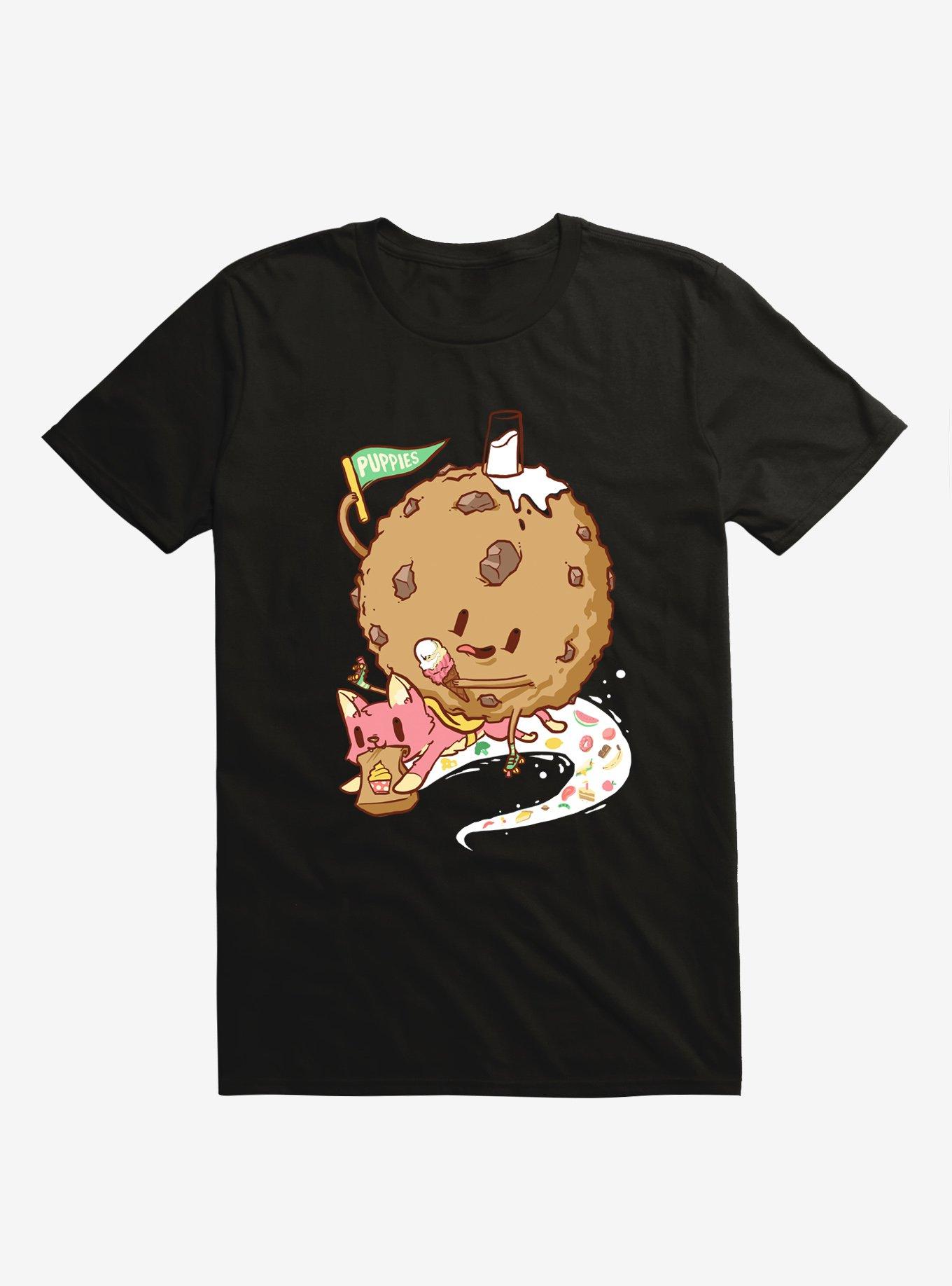 Cake Delivery Cat Black T-Shirt, BLACK, hi-res