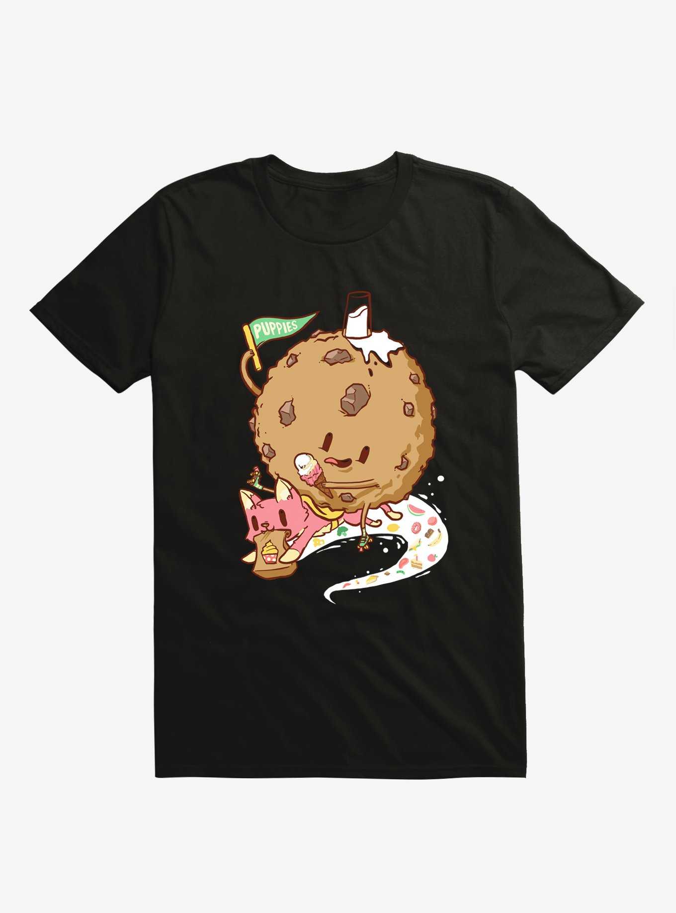 Cake Delivery Cat Black T-Shirt, , hi-res