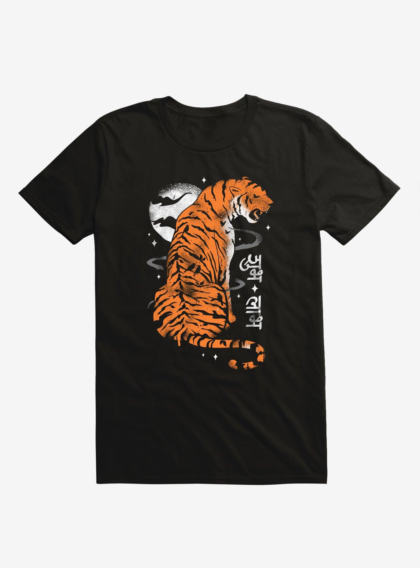 Jewel Of India Tiger Black T-Shirt, BLACK, hi-res