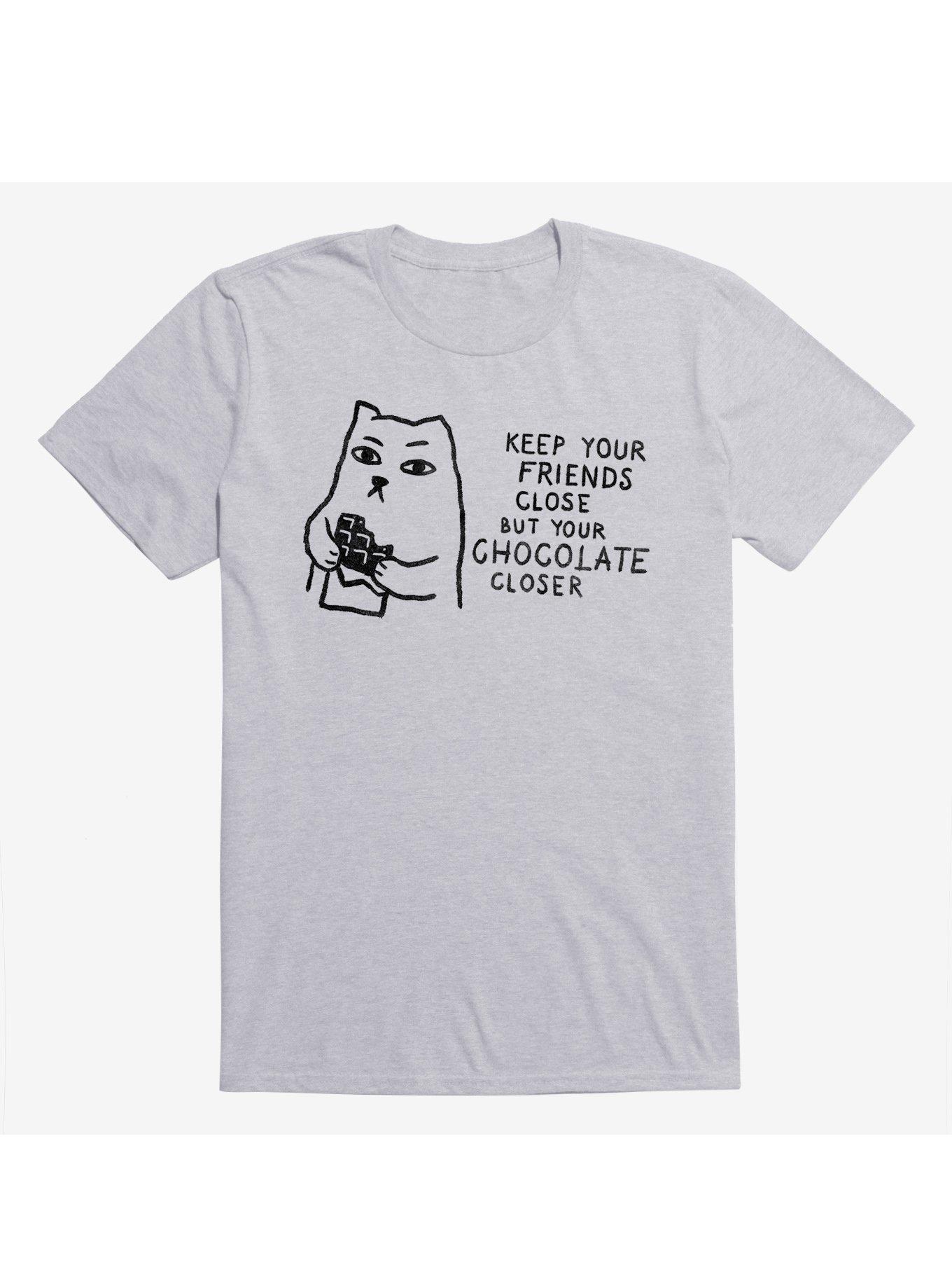 Keep Your Friends Close But Your Chocolate Closer Cat Sport Grey T-Shirt, , hi-res