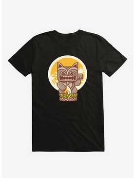 Kitty Tiki Wooden Cat Black T-Shirt, , hi-res