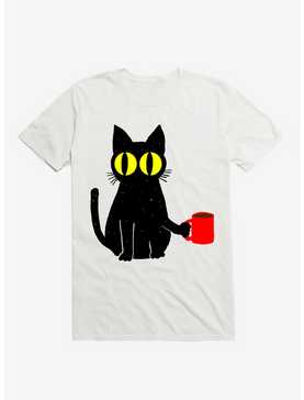 Catfeine Cat White T-Shirt, , hi-res