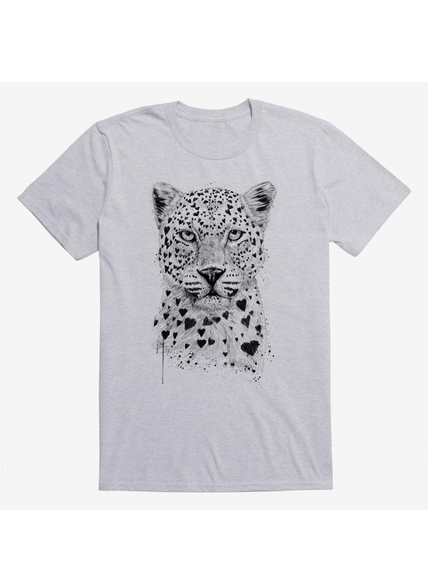 Lovely Leopard Hearts Sport Grey T-Shirt