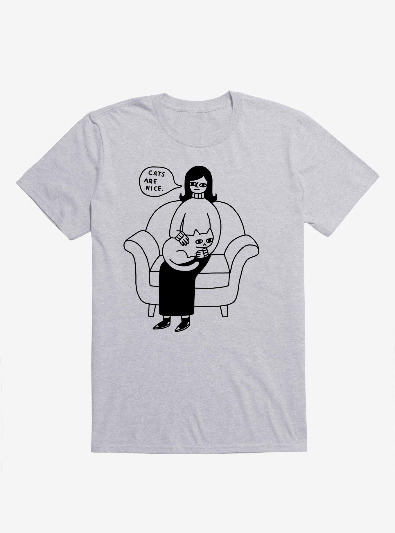 Cats Are Nice Sport Grey T-Shirt, SPORT GRAY, hi-res