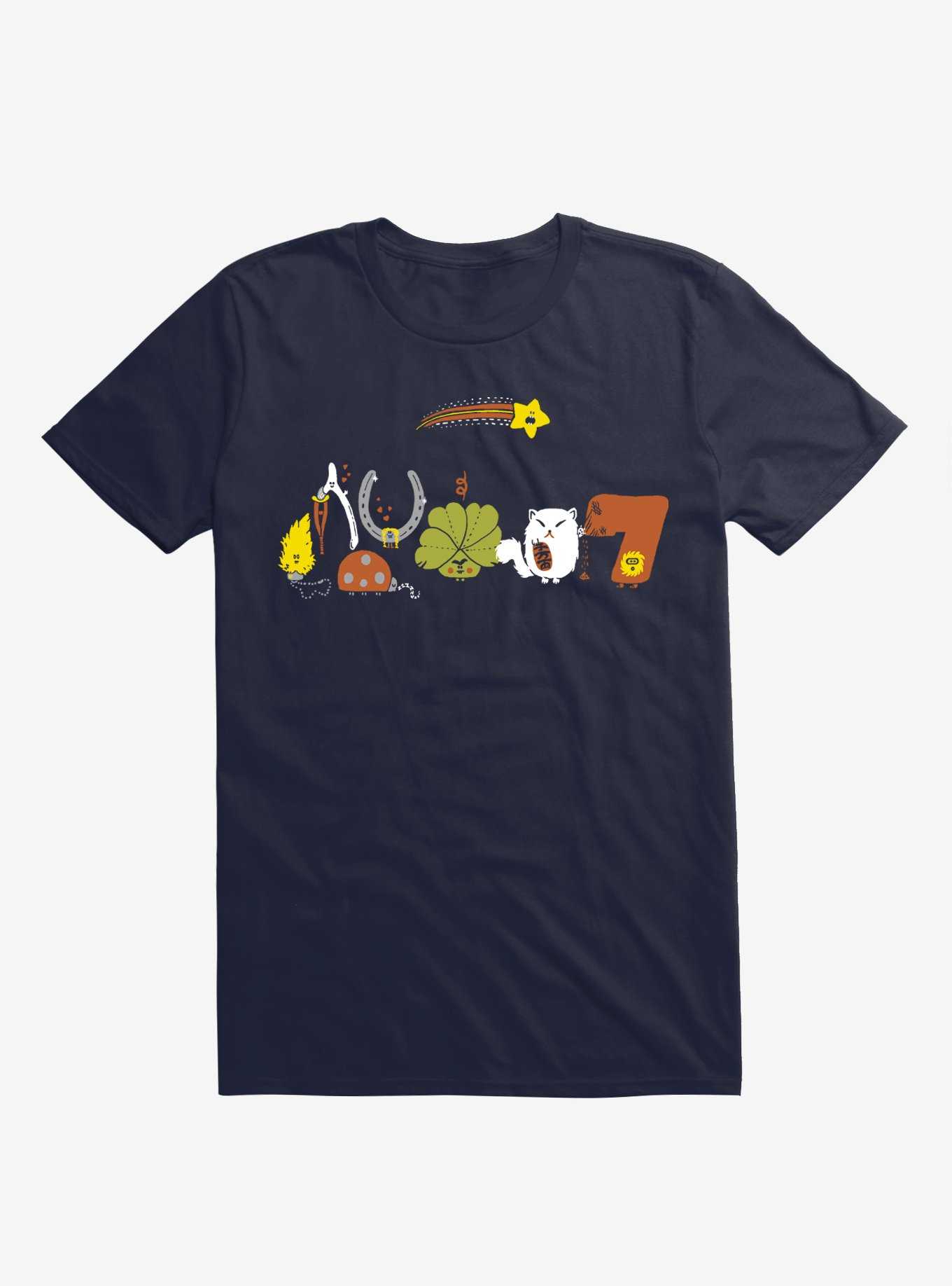 Luckiest T-Shirt Ever Icons Navy Blue T-Shirt, , hi-res