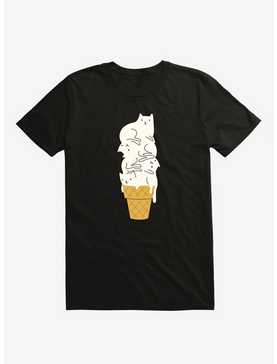 Meowlting Ice Cream Cats Black T-Shirt, , hi-res