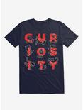 Curiosity Is A Nine Letter Word Cat Navy Blue T-Shirt, NAVY, hi-res