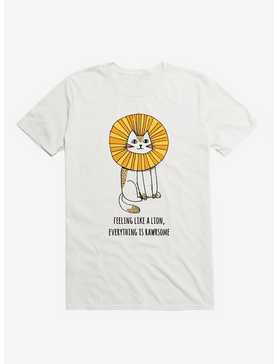 Everything Is Rawrsome Cat White T-Shirt, , hi-res