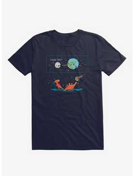 Think Fast Moon Earth Dinosaurs Navy Blue T-Shirt, , hi-res