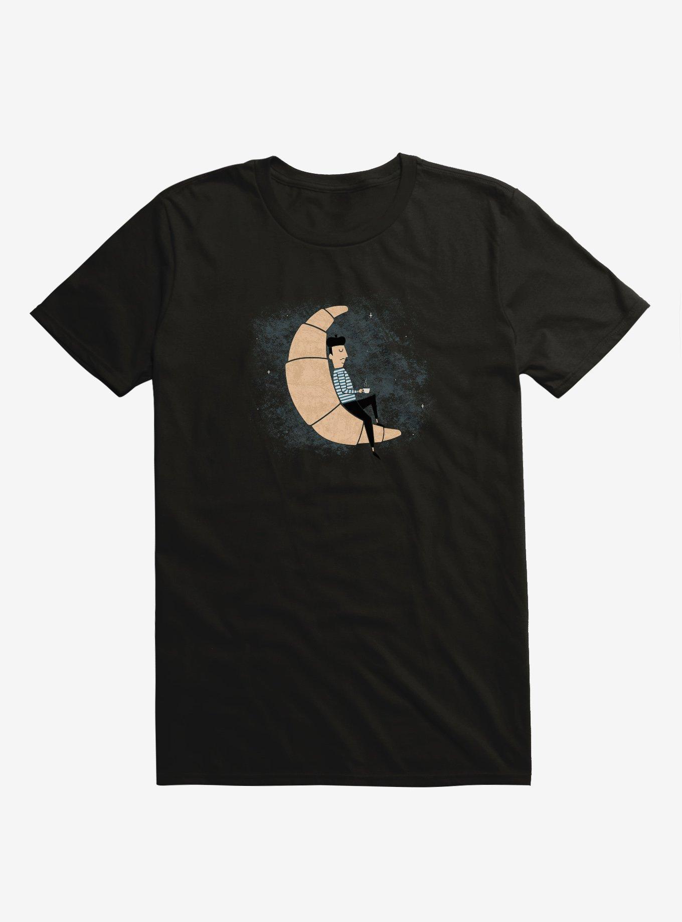 Ze Croissant Moon Black T-Shirt, BLACK, hi-res