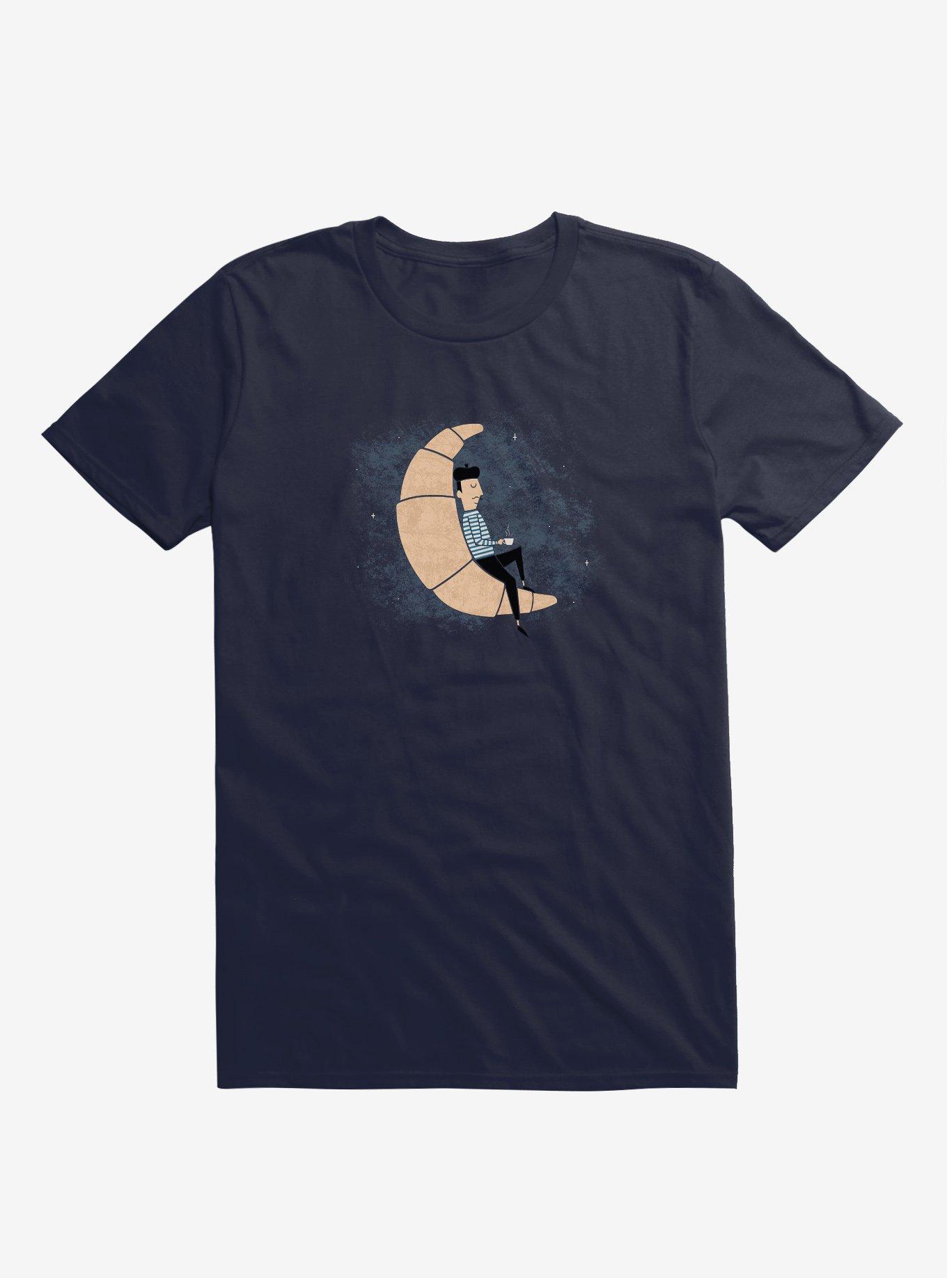 Ze Croissant Moon Navy Blue T-Shirt, , hi-res