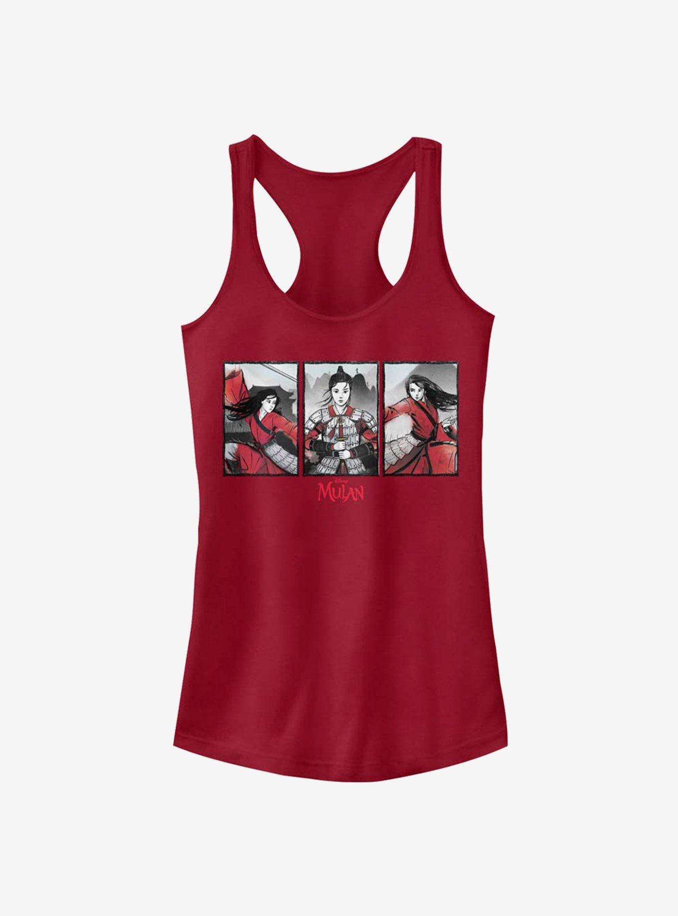 Disney Mulan Live Action Floral Boxed Girls Tank, SCARLET, hi-res