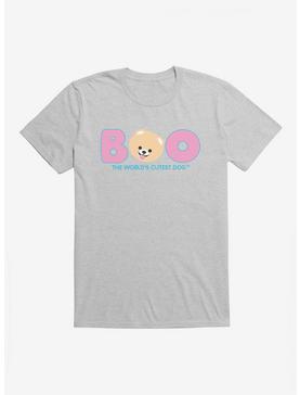 Boo The World's Cutest Dog Name Logo T-Shirt, HEATHER GREY, hi-res