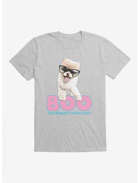 Boo The World's Cutest Dog Nerdy Glasses T-Shirt, HEATHER GREY, hi-res