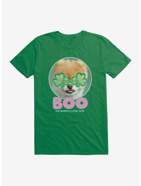 Boo The World's Cutest Dog Shamrock Eyes T-Shirt, KELLY GREEN, hi-res