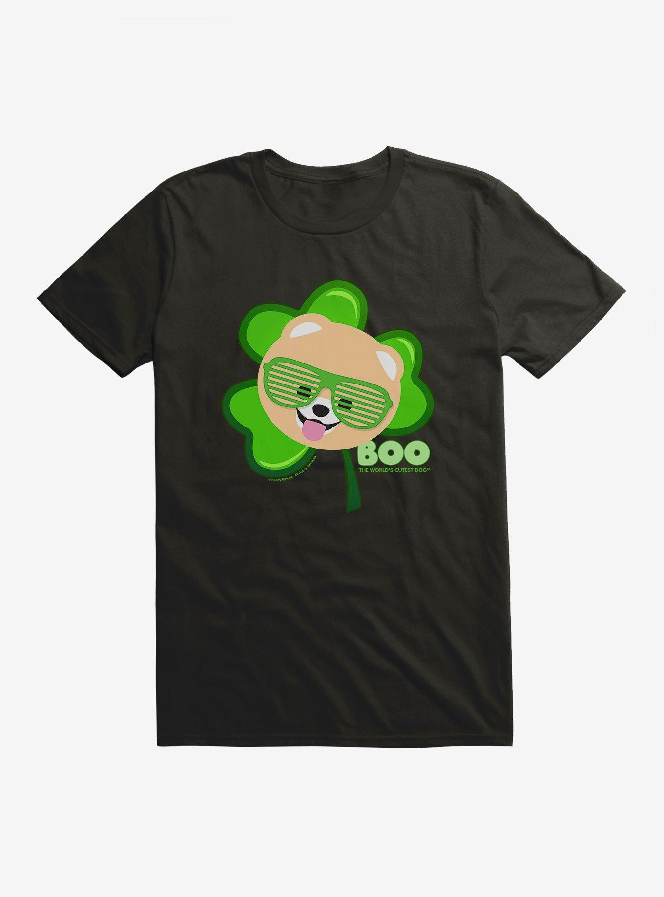 Boo The World's Cutest Dog Shutter Glasses Shamrock T-Shirt, , hi-res