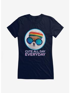 Boo The World's Cutest Dog Cute All Day Everyday Girls T-Shirt, NAVY, hi-res