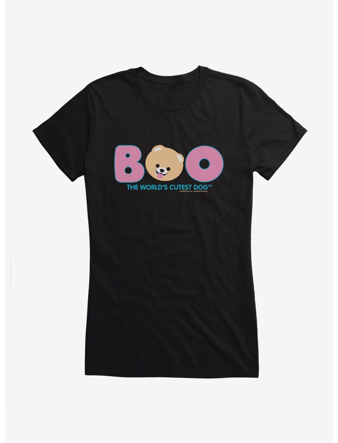 Boo The World's Cutest Dog Name Logo Girls T-Shirt, , hi-res