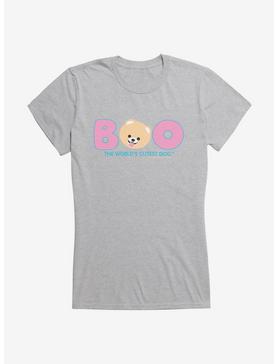 Boo The World's Cutest Dog Name Logo Girls T-Shirt, HEATHER, hi-res