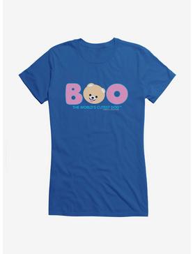 Boo The World's Cutest Dog Name Logo Girls T-Shirt, ROYAL, hi-res