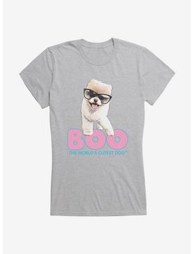 Boo The World's Cutest Dog Nerdy Glasses Girls T-Shirt, HEATHER, hi-res