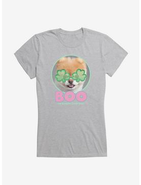 Boo The World's Cutest Dog Shamrock Eyes Girls T-Shirt, HEATHER, hi-res