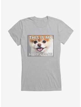 Boo The World's Cutest Dog This Is My Happy Face Girls T-Shirt, HEATHER, hi-res