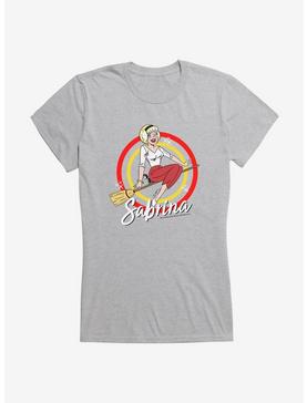 Archie Comics Sabrina The Teenage Witch Broom GIrls T-Shirt, HEATHER, hi-res