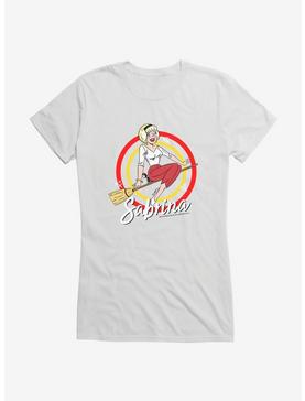 Archie Comics Sabrina The Teenage Witch Broom GIrls T-Shirt, WHITE, hi-res
