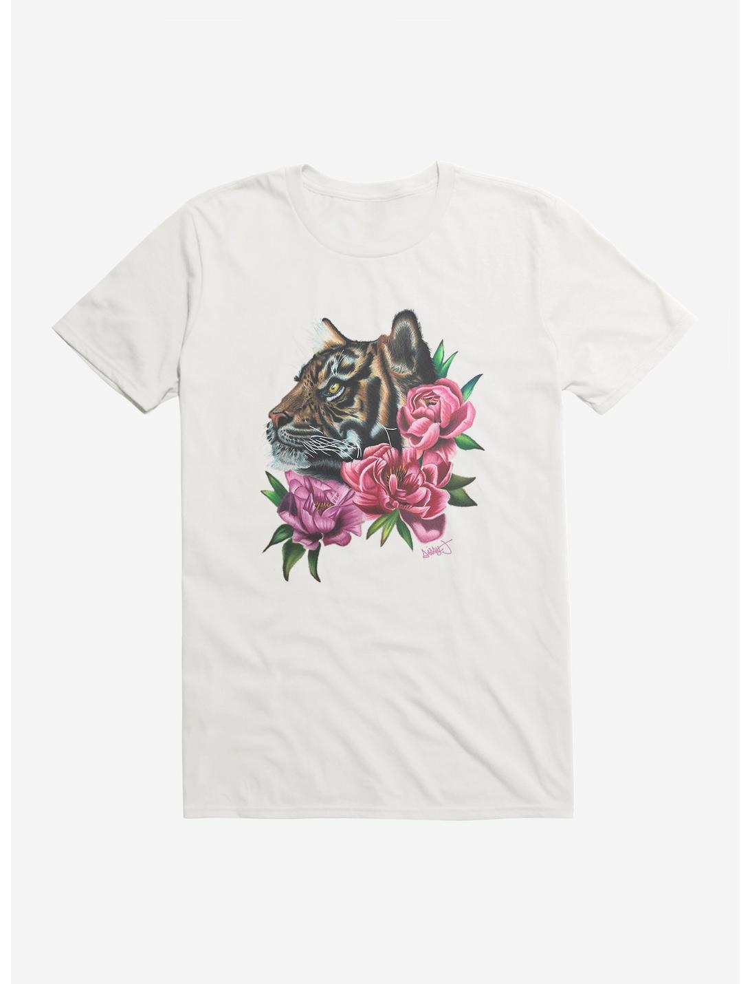 HT Creators: Christina Jorgenson Tiger Floral Portrait T-Shirt, , hi-res