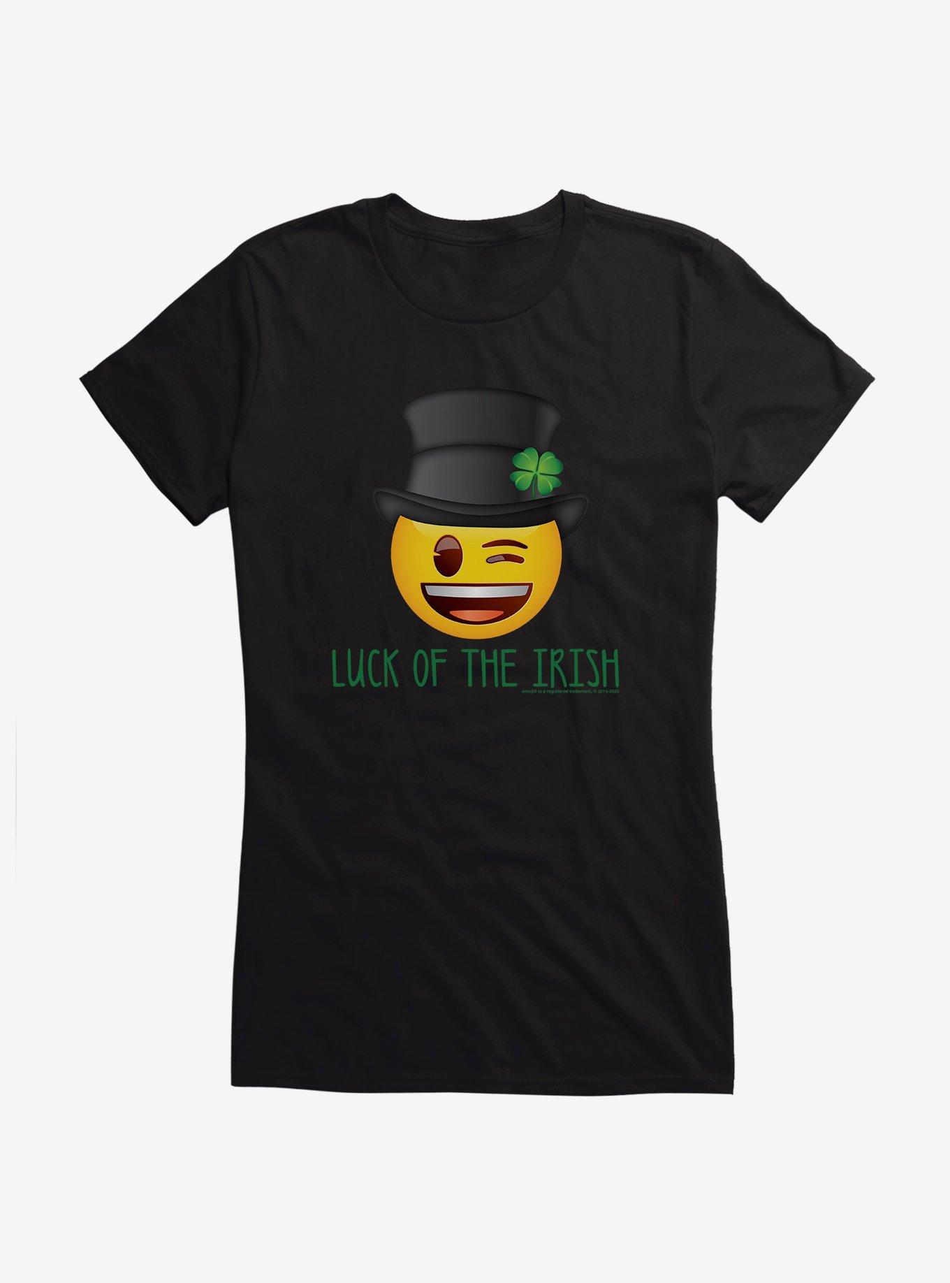 Emoji St. Patrick's Day Icons Luck Of The Irish Girls T-Shirt, , hi-res