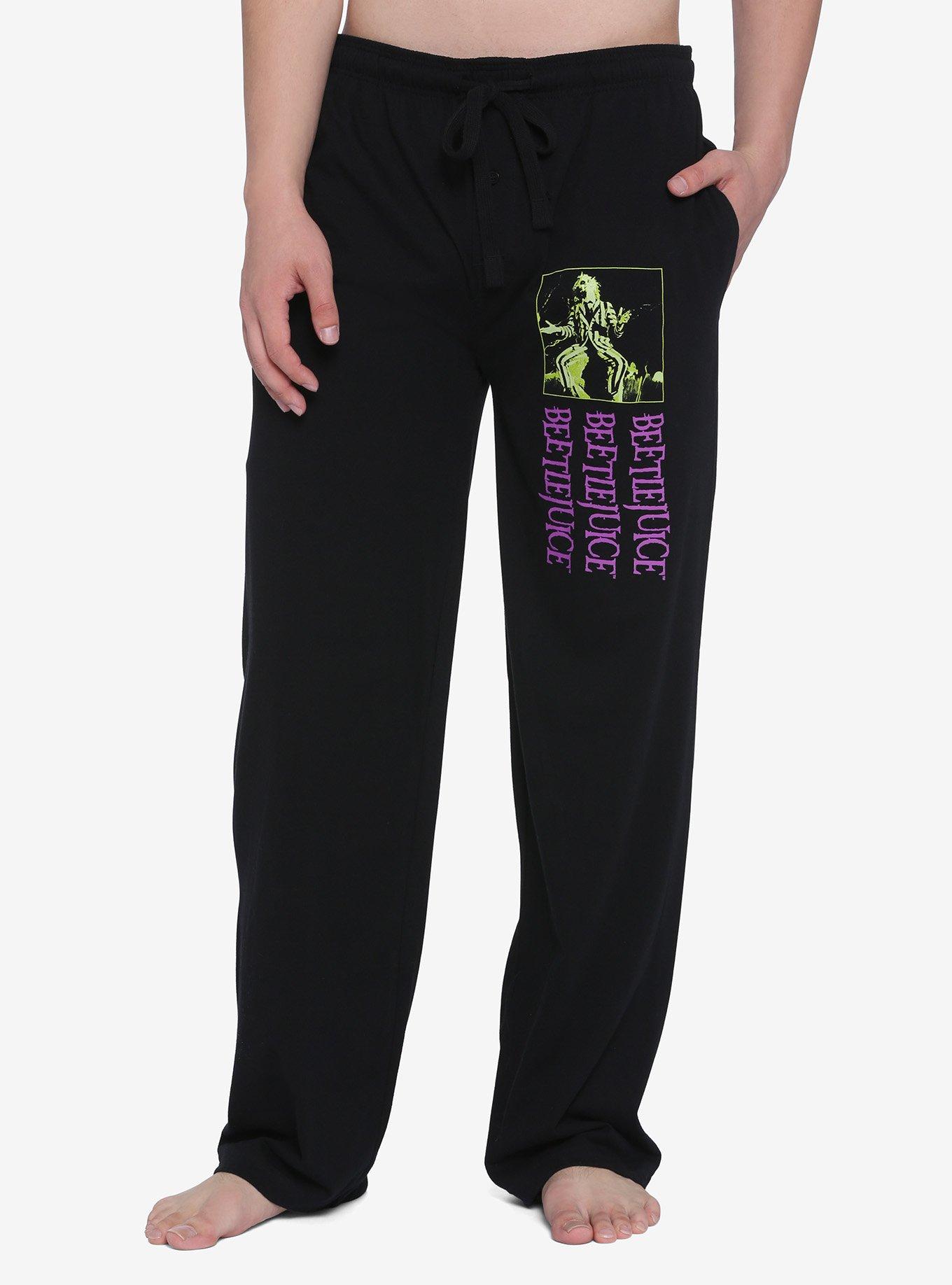 Beetlejuice Tombstone Pose Pajama Pants, BLACK, hi-res