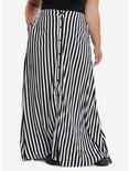 Black & White Stripe Maxi Skirt Plus Size, BLACK WHITE STRIPE, hi-res