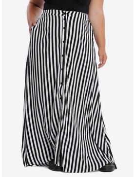 Black & White Stripe Maxi Skirt Plus Size, , hi-res