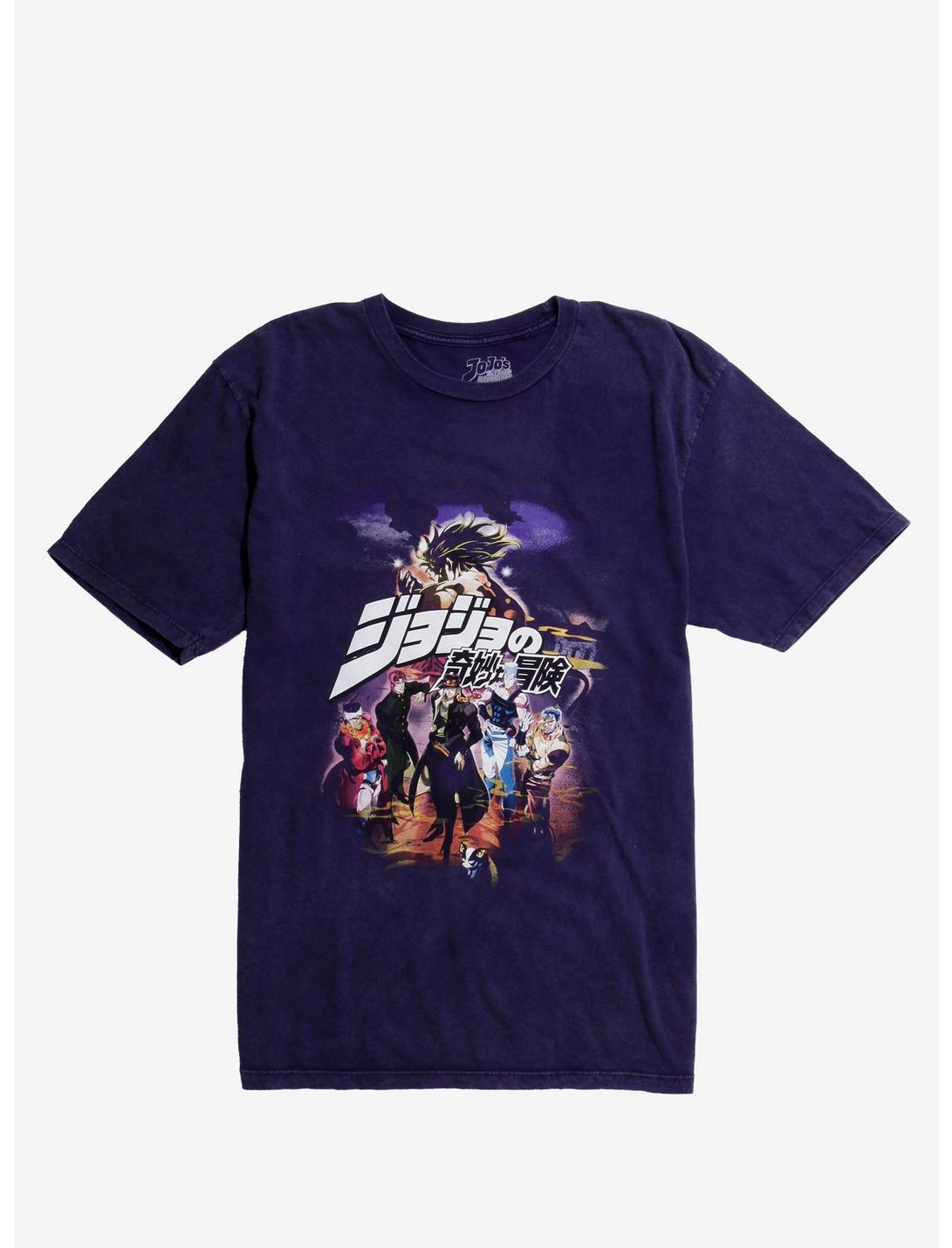 JoJo's Bizarre Adventure Group Poster Purple Wash T-Shirt, MULTI, hi-res