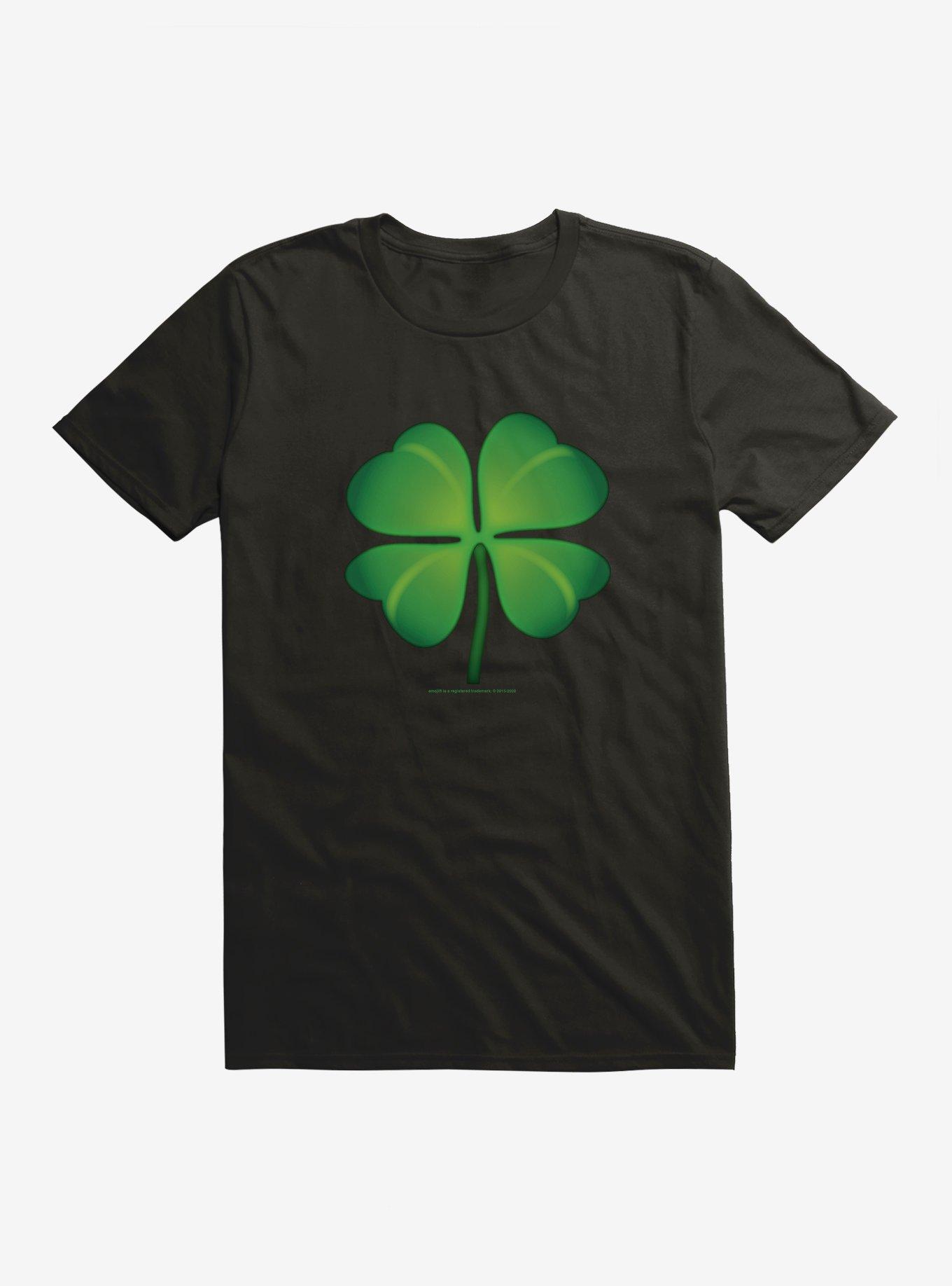 Plus Size Emoji St. Patrick's Day Icons Emoji Four Leaf Clover T-Shirt, , hi-res