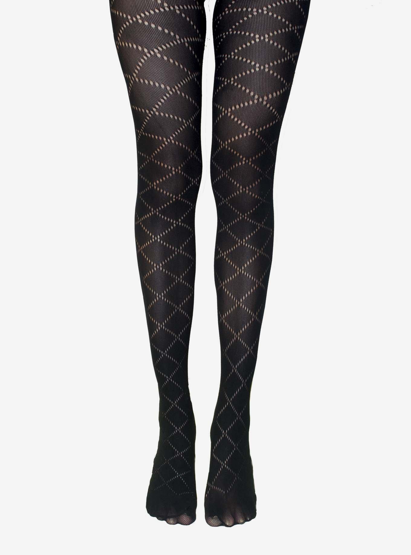 Black Diamond Lattice Tights | Hot Topic