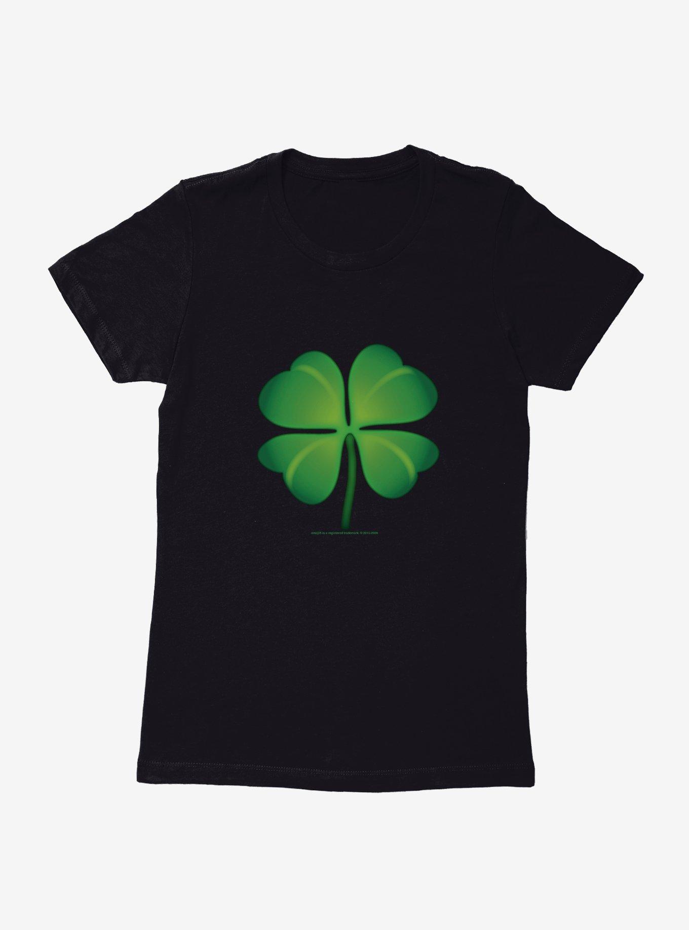 Plus Size Emoji St. Patrick's Day Icons Emoji Four Leaf Clover Womens T-Shirt, , hi-res