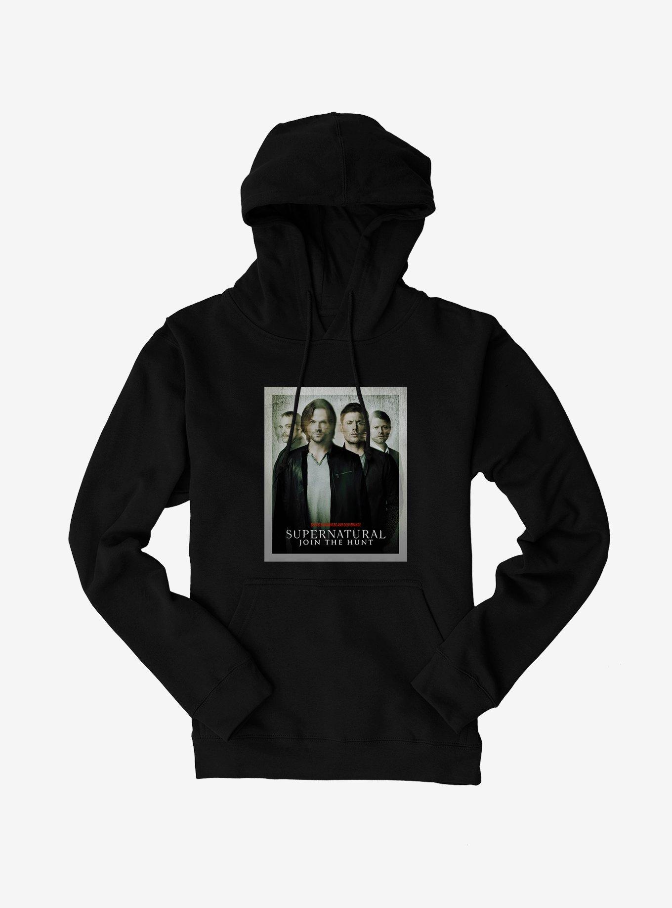 Supernatural Join The Hunt Distressed Poster Hoodie, BLACK, hi-res